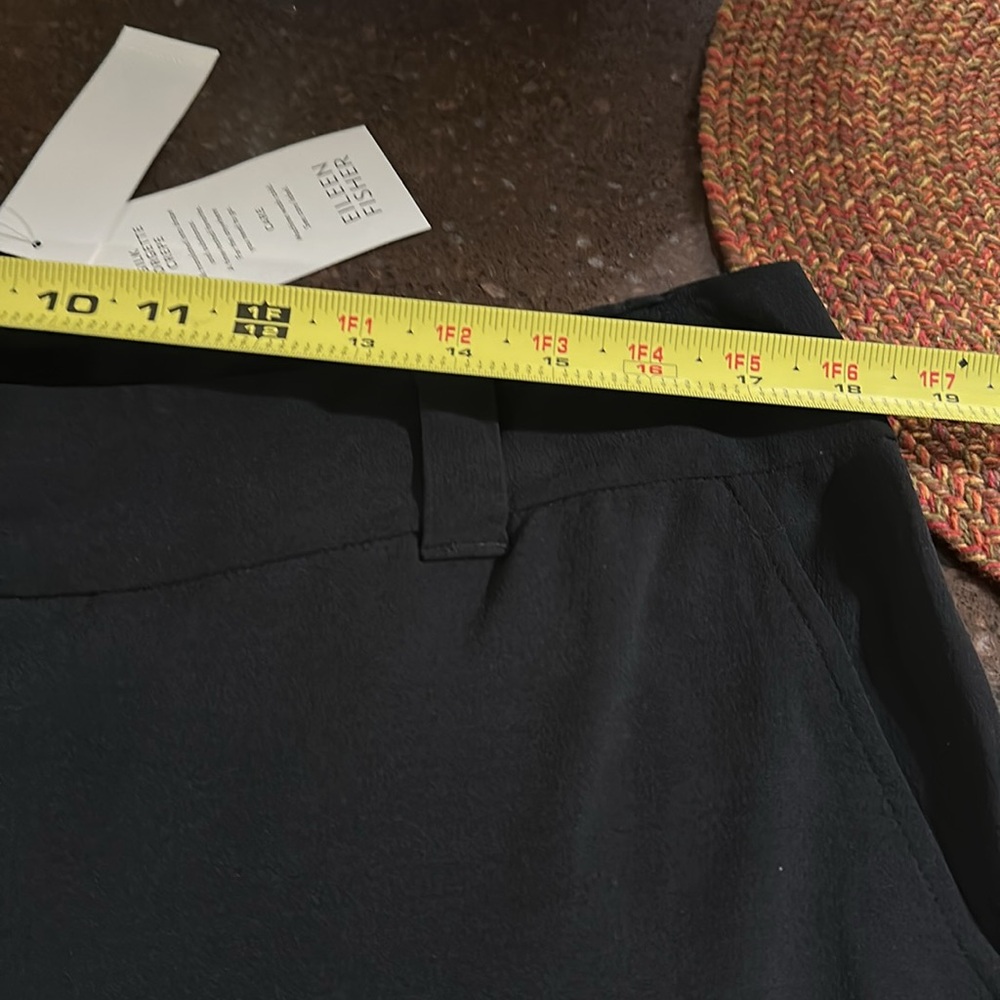 New with tags Eileen Fisher black crop silk georgette crepe 100% silk - Picture 7 of 12